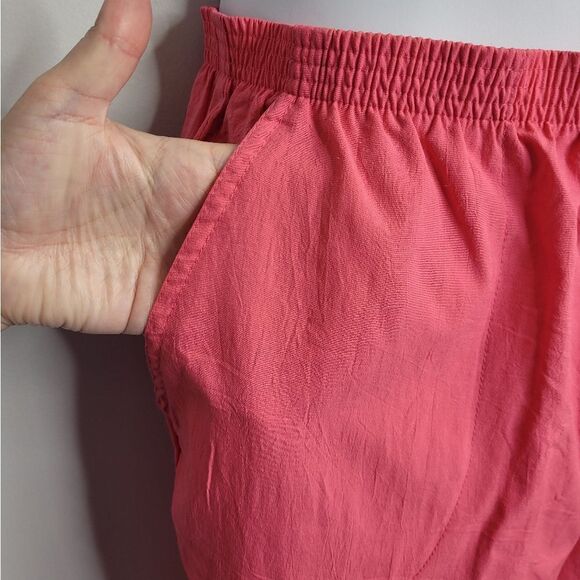 VINTAGE‎ 90s pink pull on barbiecore nylon windbreaker pants L/XL - Picture 4 of 12